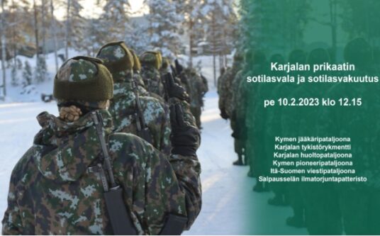 Artikkelin Karjalan prikaatin sotilasvala- ja sotilasvakuutustilaisuudet näkyvät livelähetyksenä 10.2. pääkuvake